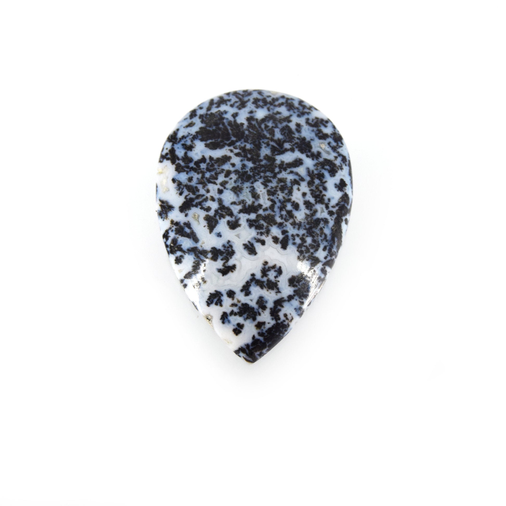 Dendritic Pyrite Cabochon | Pear Shaped Flat Back Cabochon | 30mm x 45mm - 5mm Dome Height | OOAK Natural Gemstone Cabochon | Loose Gemstone