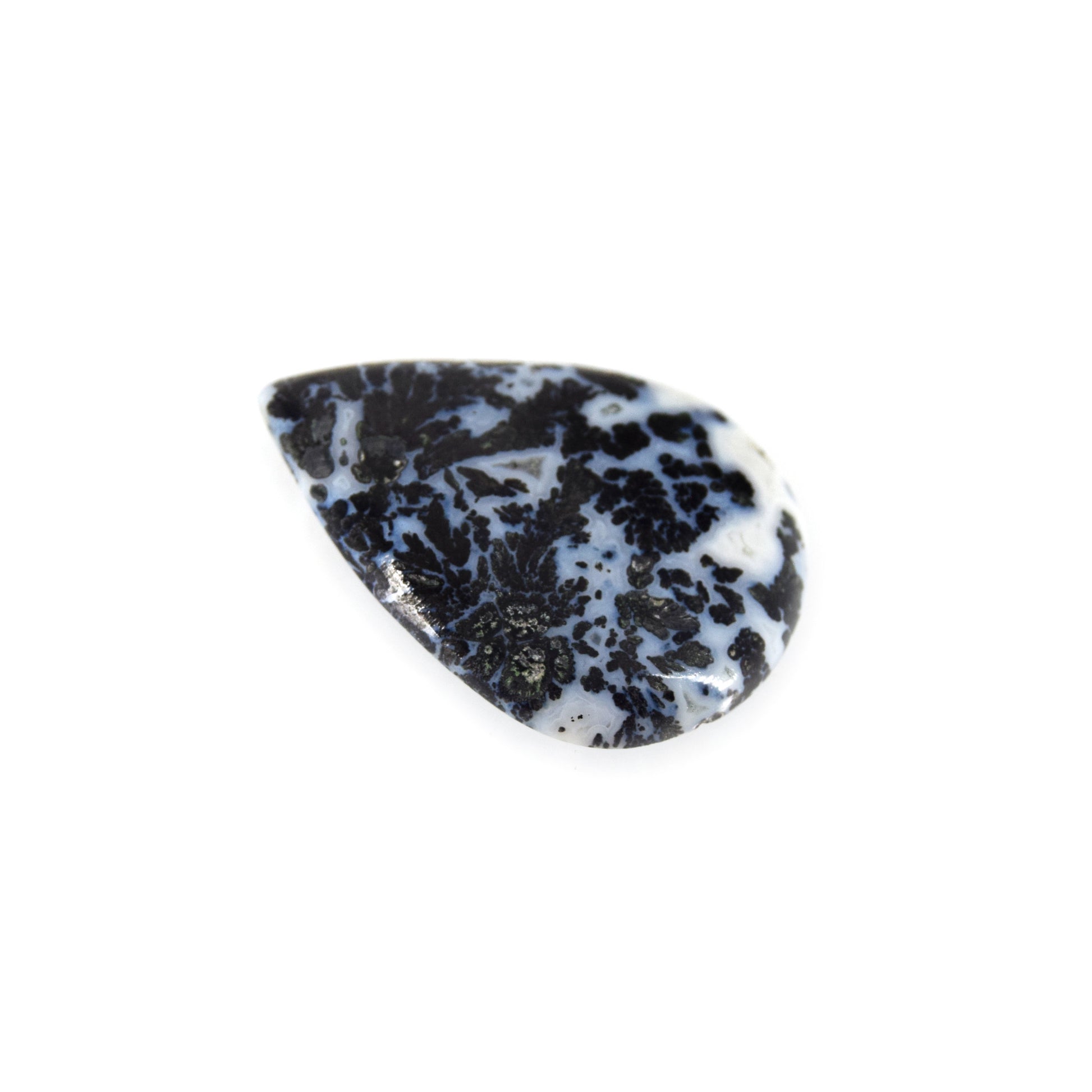 Dendritic Pyrite Cabochon | Pear Shaped Flat Back Cabochon | 26mm x 34mm - 5mm Dome Height | OOAK Natural Gemstone Cabochon | Loose Gemstone