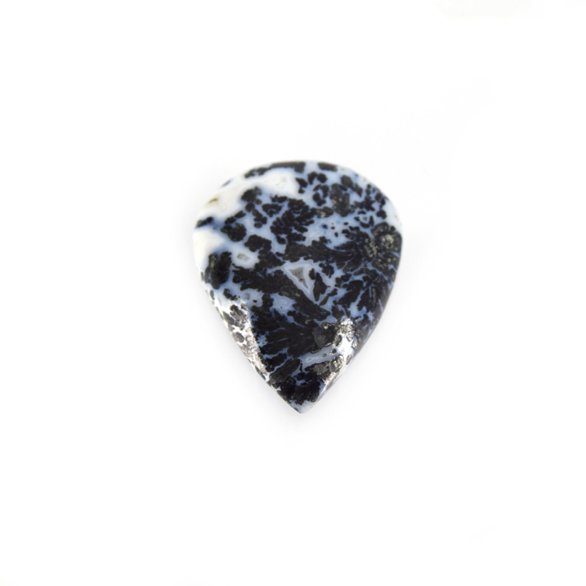 Dendritic Pyrite Cabochon | Pear Shaped Flat Back Cabochon | 26mm x 34mm - 5mm Dome Height | OOAK Natural Gemstone Cabochon | Loose Gemstone