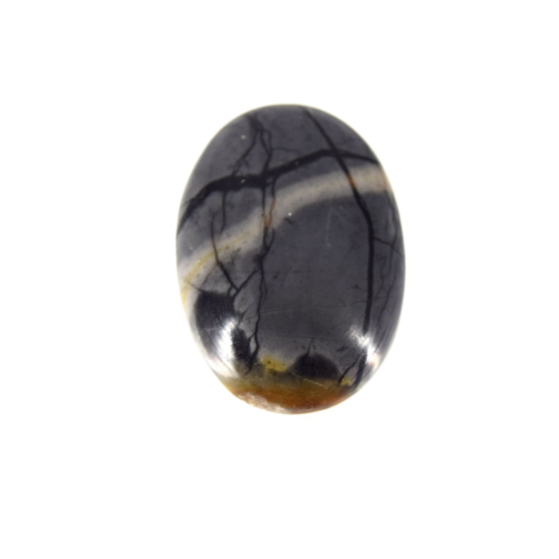Picasso Jasper Cabochon | Round Flat Back Cabochon | 22mm x 32mm - 6mm Dome Height | OOAK Natural Gemstone Cabochon | Loose Gemstone