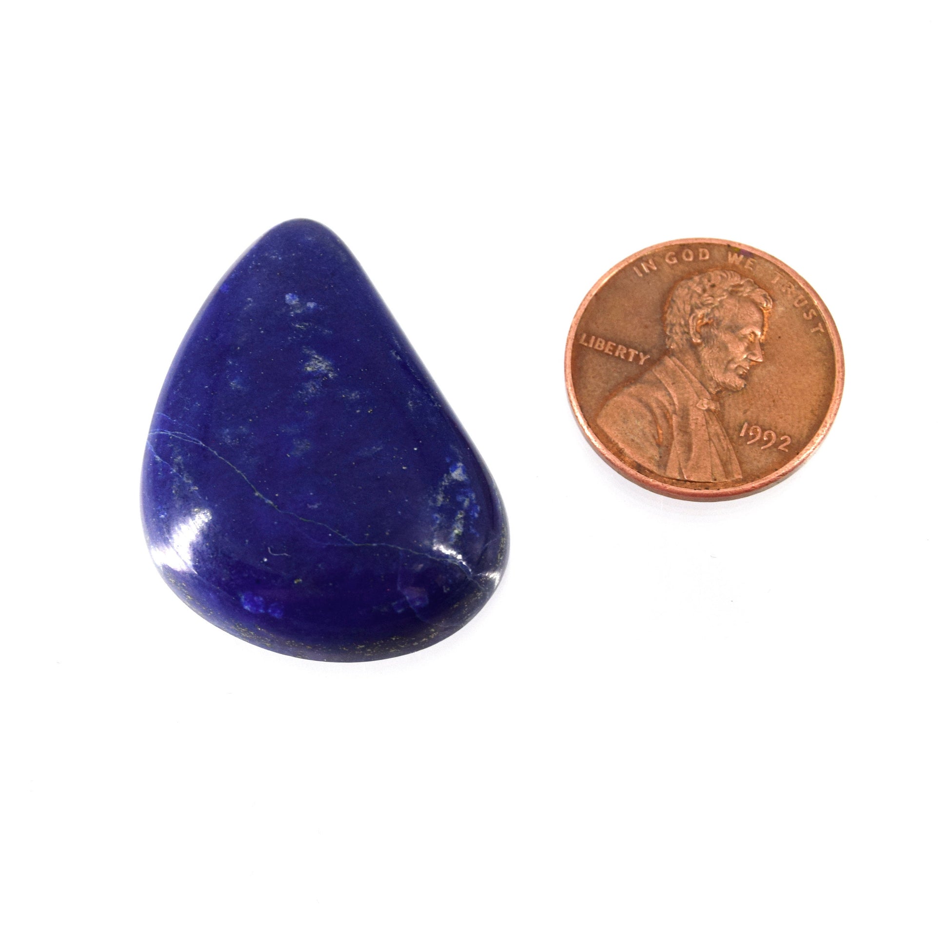 Lapis Lazuli Cabochon | Pear Shaped Flat Back Cabochon | 23mm x 31mm - 7mm Dome Height | OOAK Natural Gemstone Cabochon