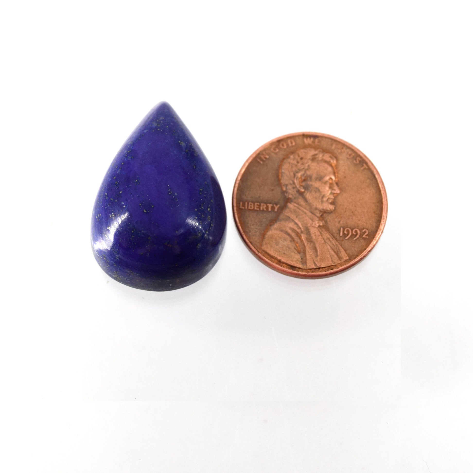Lapis Lazuli Cabochon | Pear Shaped Flat Back Cabochon | 16mm x 24mm - 9mm Dome Height | OOAK Natural Gemstone Cabochon