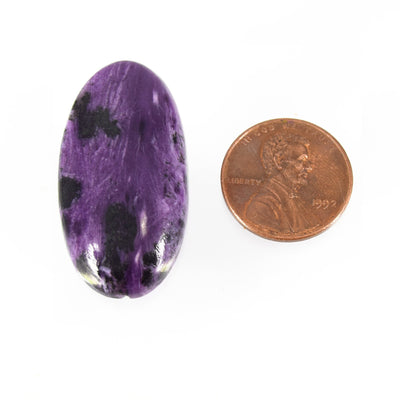 Charoite Cabochon | Oval Flat Back Cabochon | 24mm x 36mm - 6mm Dome Height | OOAK Natural Gemstone Cabochon