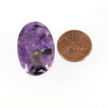 Charoite Cabochon | Oval Flat Back Cabochon | 20mm x 32mm - 5mm Dome Height | OOAK Natural Gemstone Cabochon