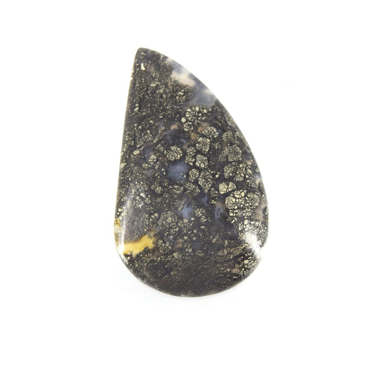Marcasite Cabochon | Pear Shaped Flat Back Cabochon | 29.5mm x 48mm - 5mm Dome Height | OOAK Natural Gemstone Cabochon