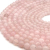 Large Hole Rose Quartz Beads | Smooth Rose Quartz Round Beads with 2mm Holes | Loose Beads | 7.5&quot; Strand | 8mm 10mm Available