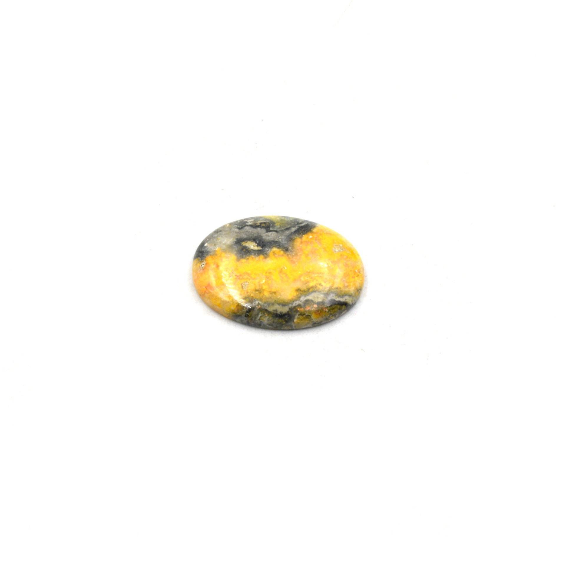 Bumble Bee Jasper Cabochon | Round Shaped Flat Back Cabochon | 22mm x 28mm - 6mm Dome Height | OOAK Natural Gemstone Cabochon