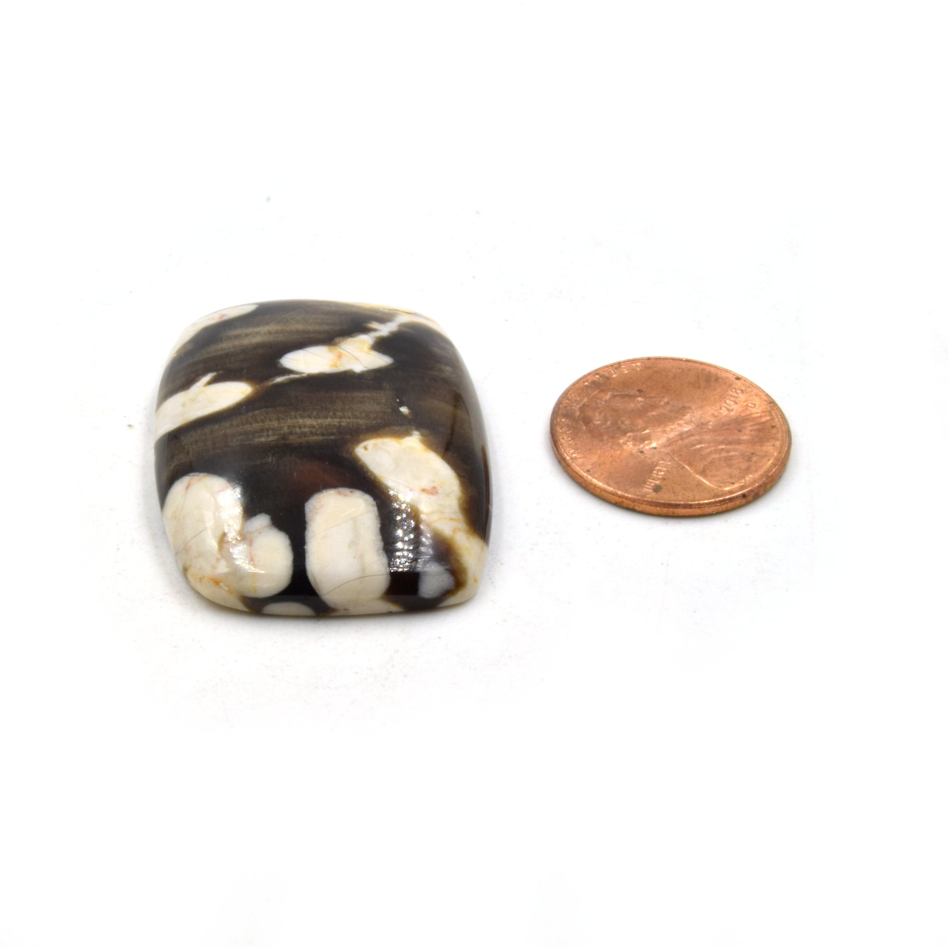 Peanut Wood Jasper Cabochon | Rectangle Shaped Flat Back Cabochon | 24mm x 26mm - 5mm Dome Height | OOAK Natural Gemstone Cabochon