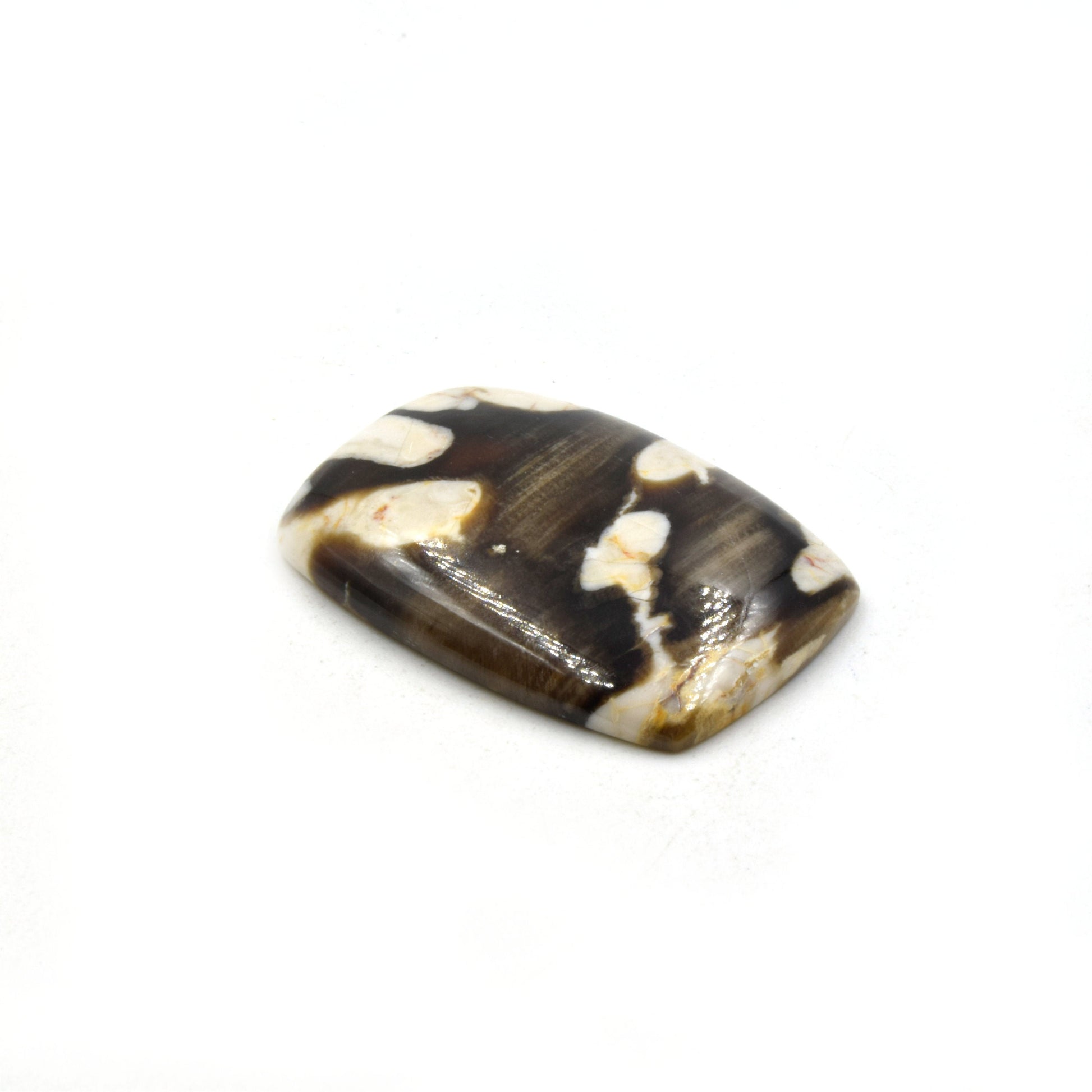Peanut Wood Jasper Cabochon | Rectangle Shaped Flat Back Cabochon | 24mm x 26mm - 5mm Dome Height | OOAK Natural Gemstone Cabochon