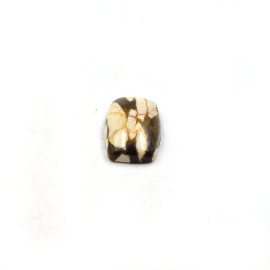 Peanut Wood Jasper Cabochon | Rectangle Shaped Flat Back Cabochon | 15mm x 25mm - 6mm Dome Height | OOAK Natural Gemstone Cabochon
