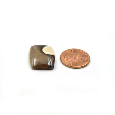 Peanut Wood Jasper Cabochon | Rectangle Shaped Flat Back Cabochon | 16mm x 21mm - 5mm Dome Height | OOAK Natural Gemstone Cabochon