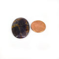 Cacoxenite Cabochon | Round Shaped Flat Back Cabochon | 23mm x 33mm - 5mm Dome Height | OOAK Natural Gemstone Cabochon