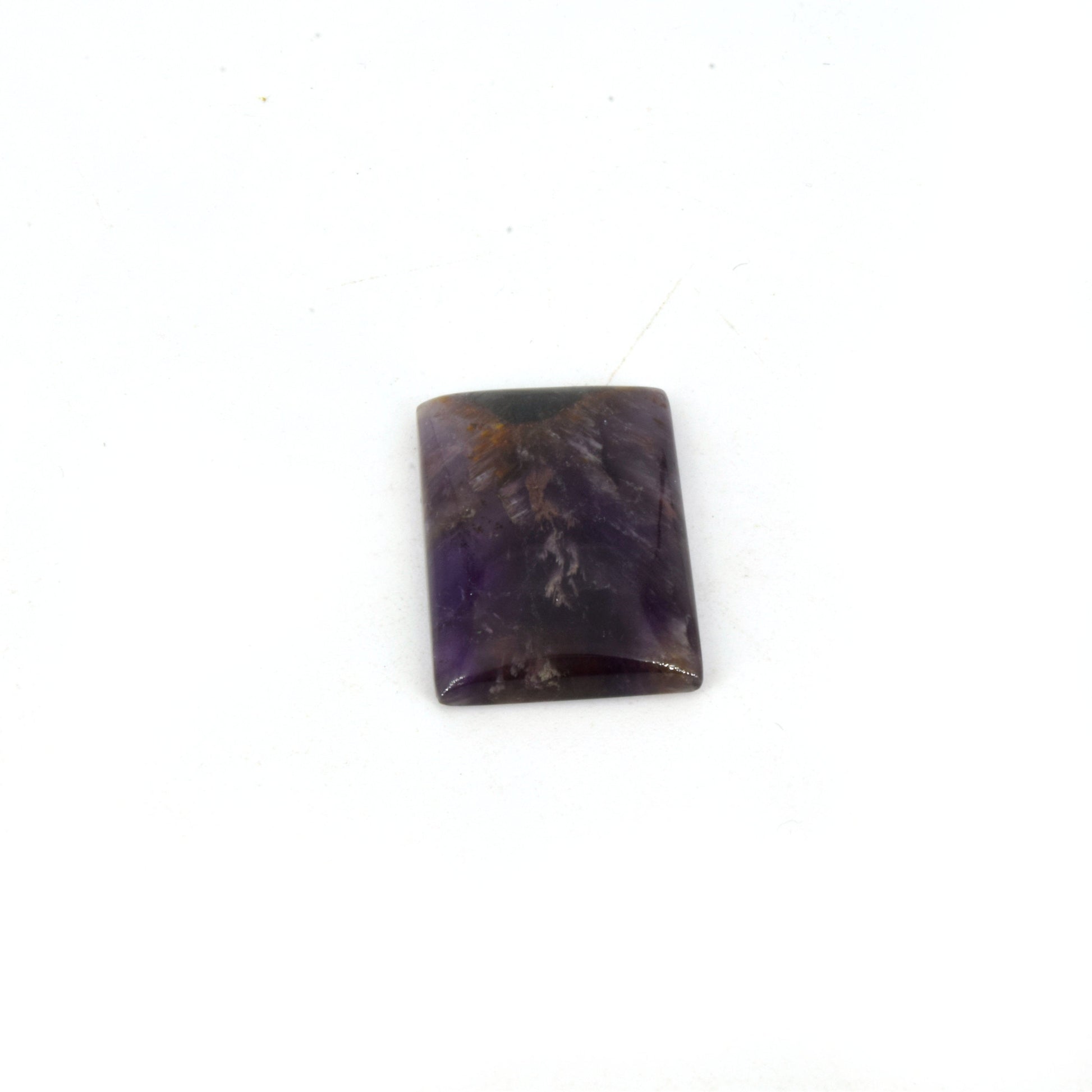 Cacoxenite Cabochon | Rectangle Shaped Flat Back Cabochon | 18mm x 26mm - 4mm Dome Height | OOAK Natural Gemstone Cabochon