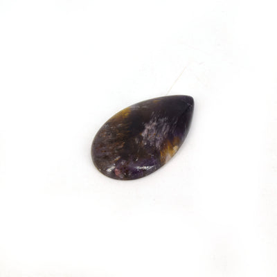 Cacoxenite Cabochon | Pear Shaped Flat Back Cabochon | 20mm x 35mm - 5mm Dome Height | OOAK Natural Gemstone Cabochon