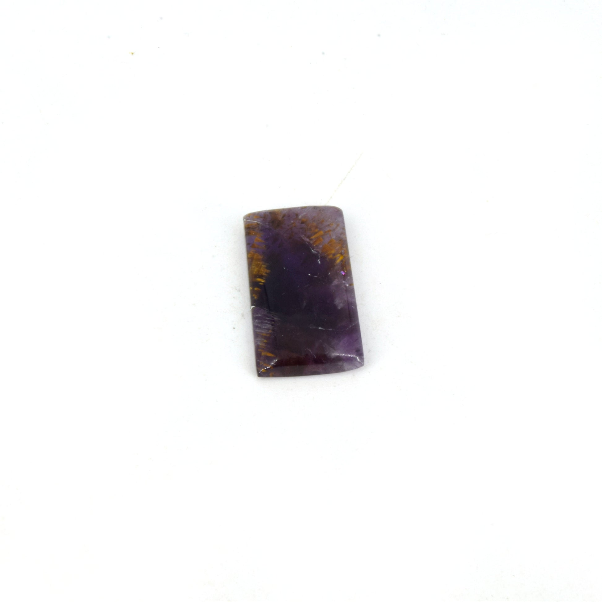Cacoxenite Cabochon | Rectangle Shaped Flat Back Cabochon | 13mm x 25mm - 4mm Dome Height | OOAK Natural Gemstone Cabochon