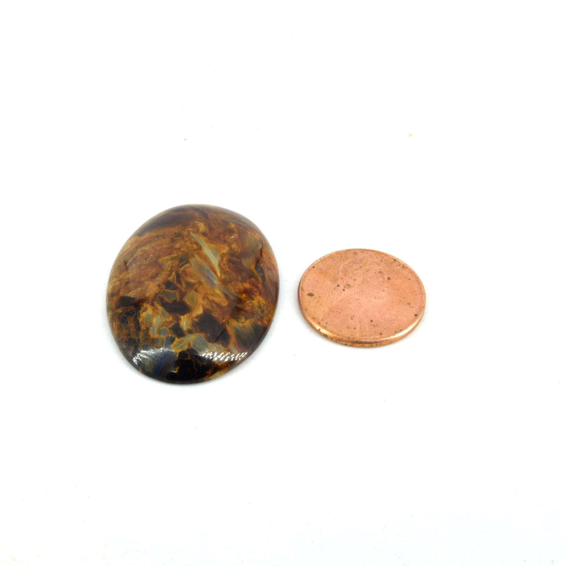 Pietersite Cabochon | Round Flat Back Cabochon | 25mm x 36mm - 5mm Dome Height | OOAK Natural Gemstone Cabochon