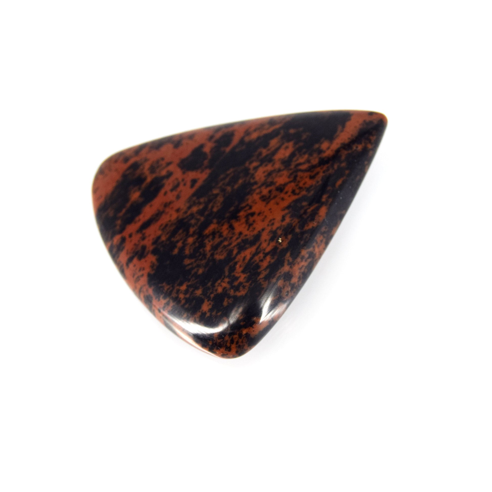 Mahogany Jasper Cabochon | Pear Flat Back Cabochon | 45mm x 51mm - 7mm Dome Height | OOAK Natural Gemstone Cabochon