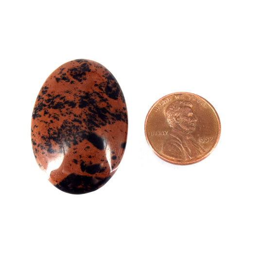 Mahogany Jasper Cabochon | Oval Flat Back Cabochon | 24mm x 35mm - 6mm Dome Height | OOAK Natural Gemstone Cabochon