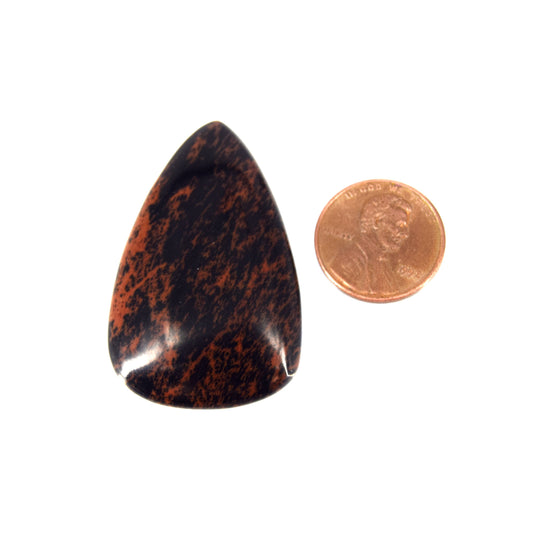 Mahogany Jasper Cabochon | Pear Flat Back Cabochon | 28mm x 44mm - 6mm Dome Height | OOAK Natural Gemstone Cabochon