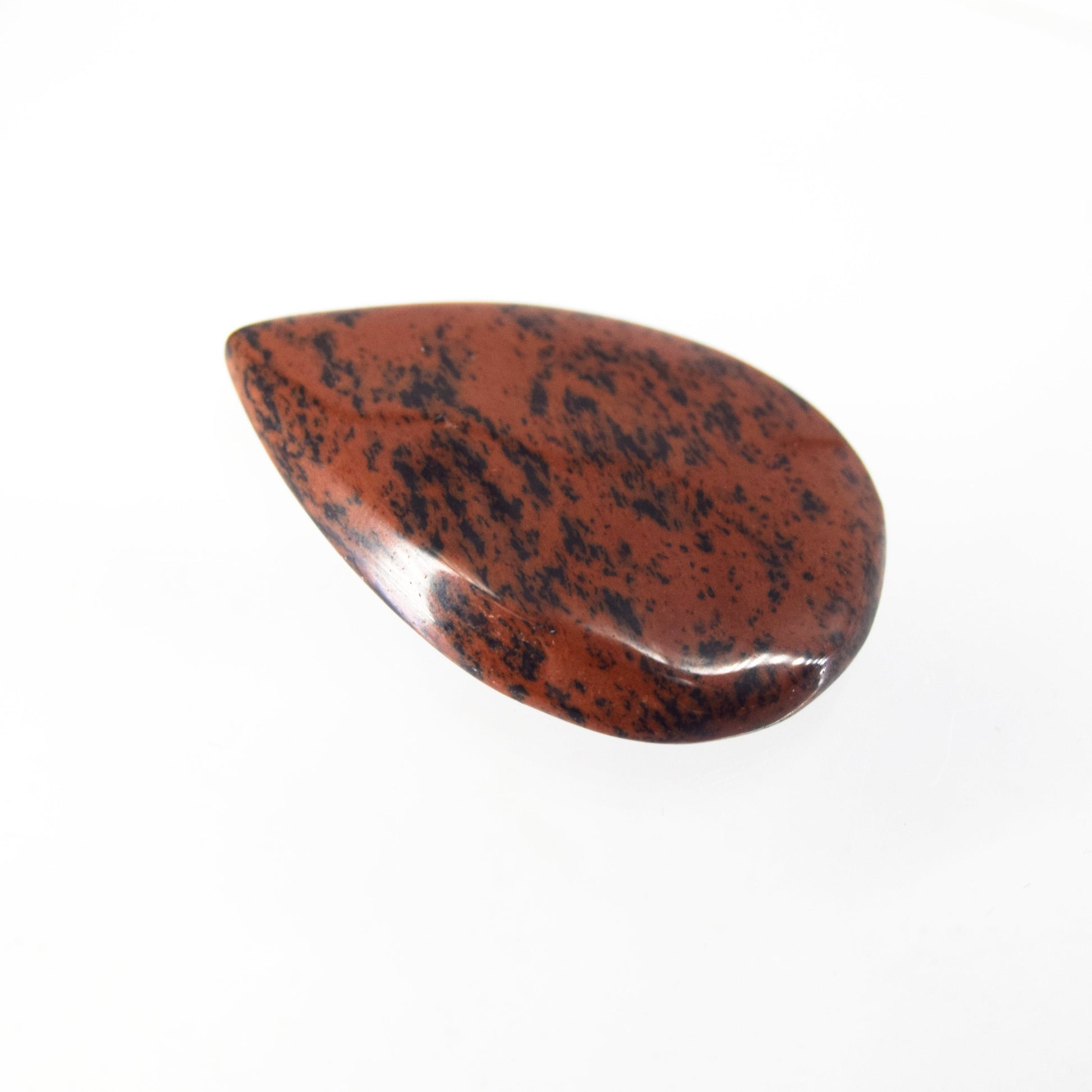 Mahogany Jasper Cabochon | Pear Flat Back Cabochon | 28mm x 40mm - 6mm Dome Height | OOAK Natural Gemstone Cabochon