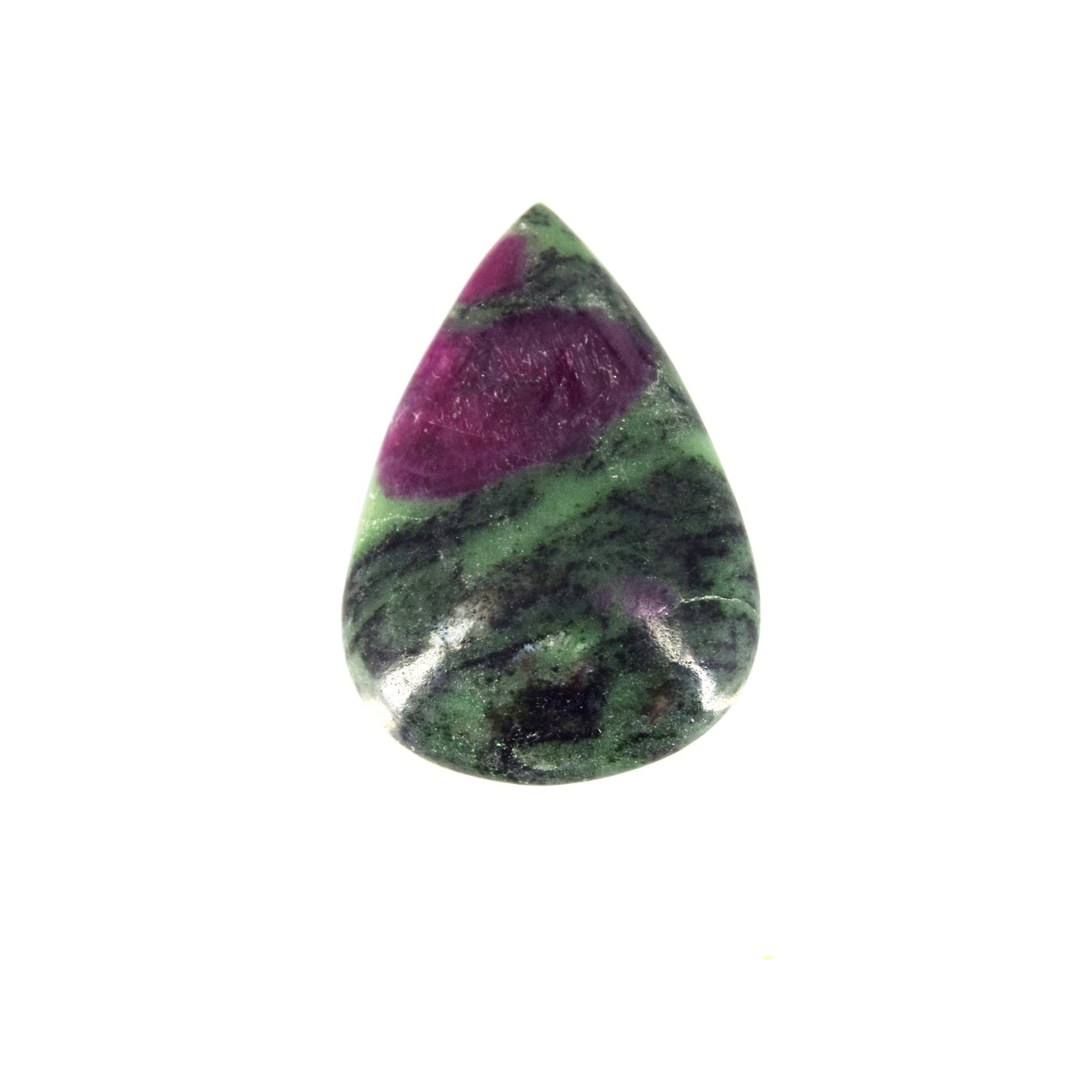 Ruby Zoisite Cabochon | Pear Flat Back Cabochon | 30mm x 44mm - 6mm Dome Height | OOAK Natural Gemstone Cabochon