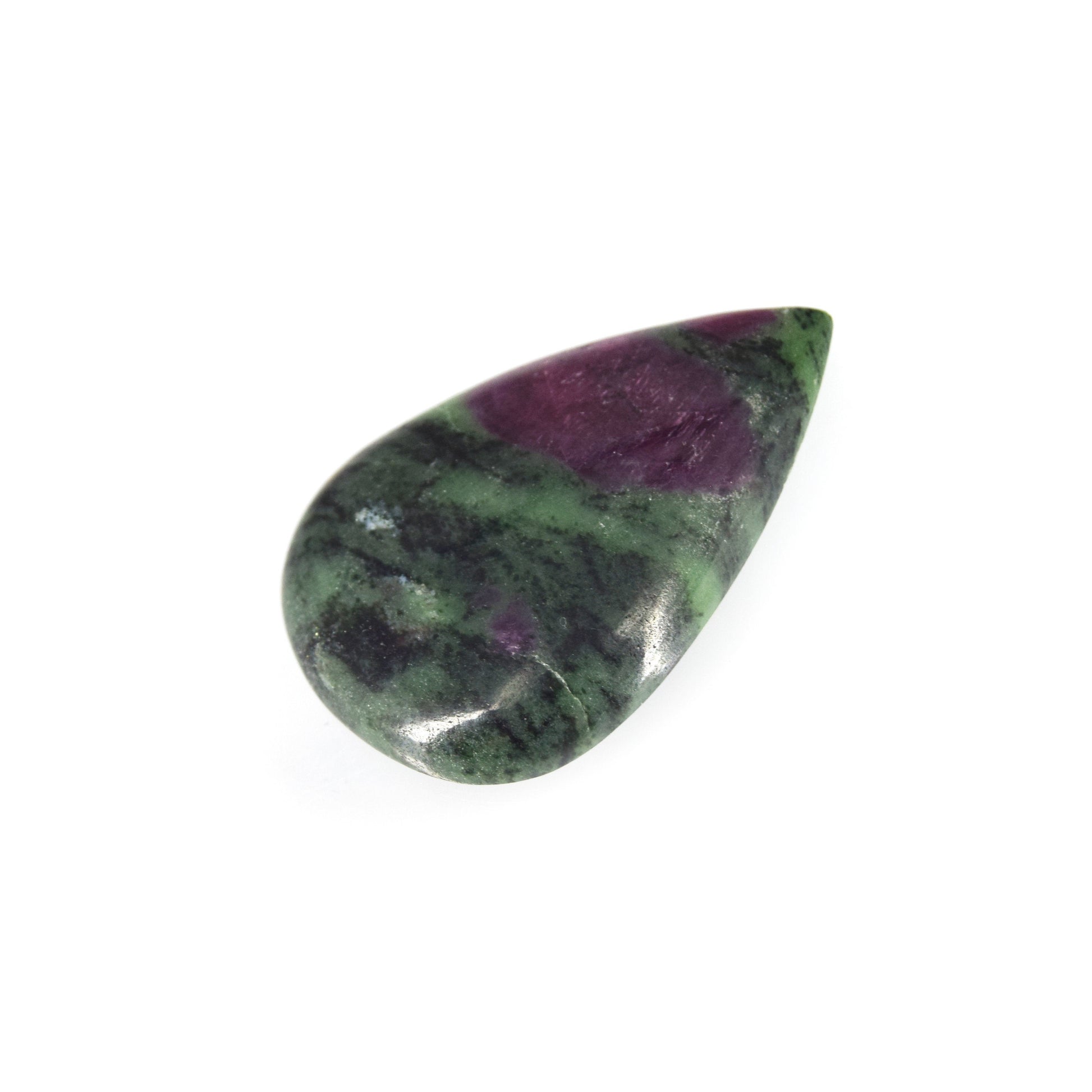 Ruby Zoisite Cabochon | Pear Flat Back Cabochon | 30mm x 44mm - 6mm Dome Height | OOAK Natural Gemstone Cabochon