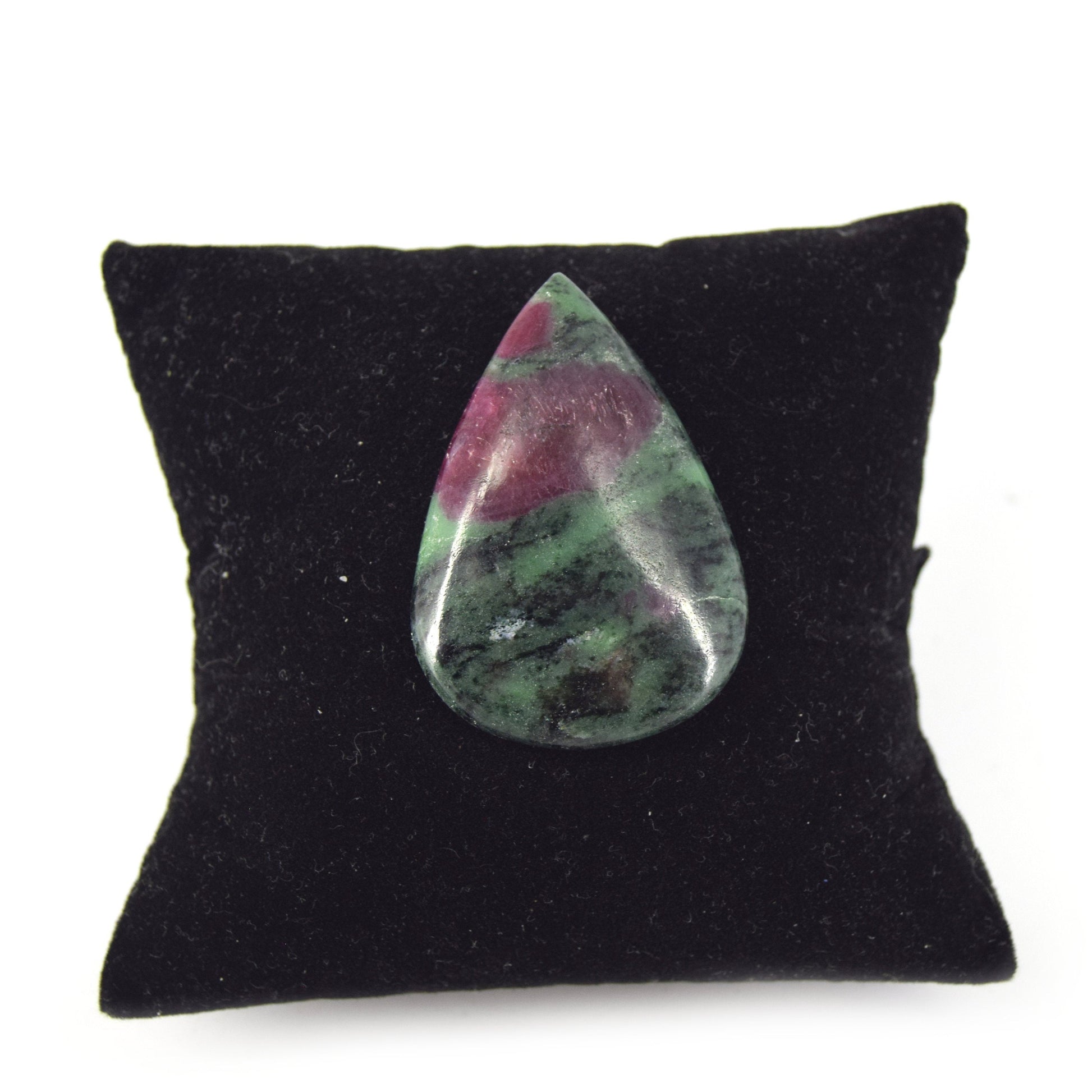 Ruby Zoisite Cabochon | Pear Flat Back Cabochon | 30mm x 44mm - 6mm Dome Height | OOAK Natural Gemstone Cabochon