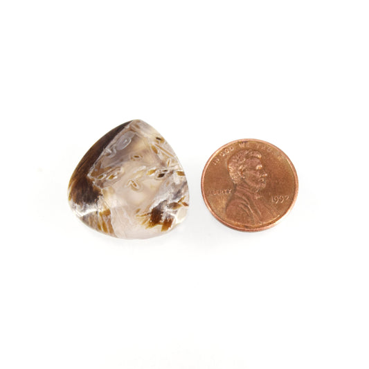 Stick Agate Cabochon | Pear Flat Back Cabochon | 24mm x 24mm - 6mm Dome Height | OOAK Natural Gemstone Cabochon