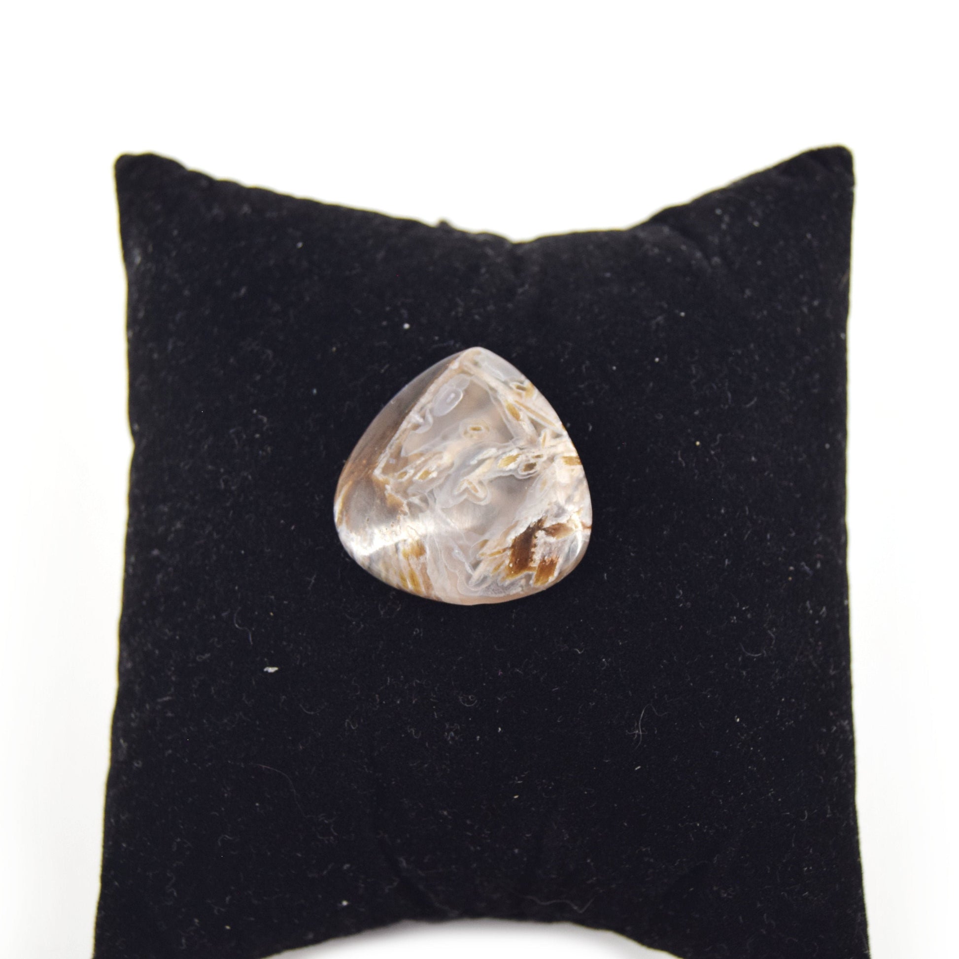 Stick Agate Cabochon | Pear Flat Back Cabochon | 24mm x 24mm - 6mm Dome Height | OOAK Natural Gemstone Cabochon