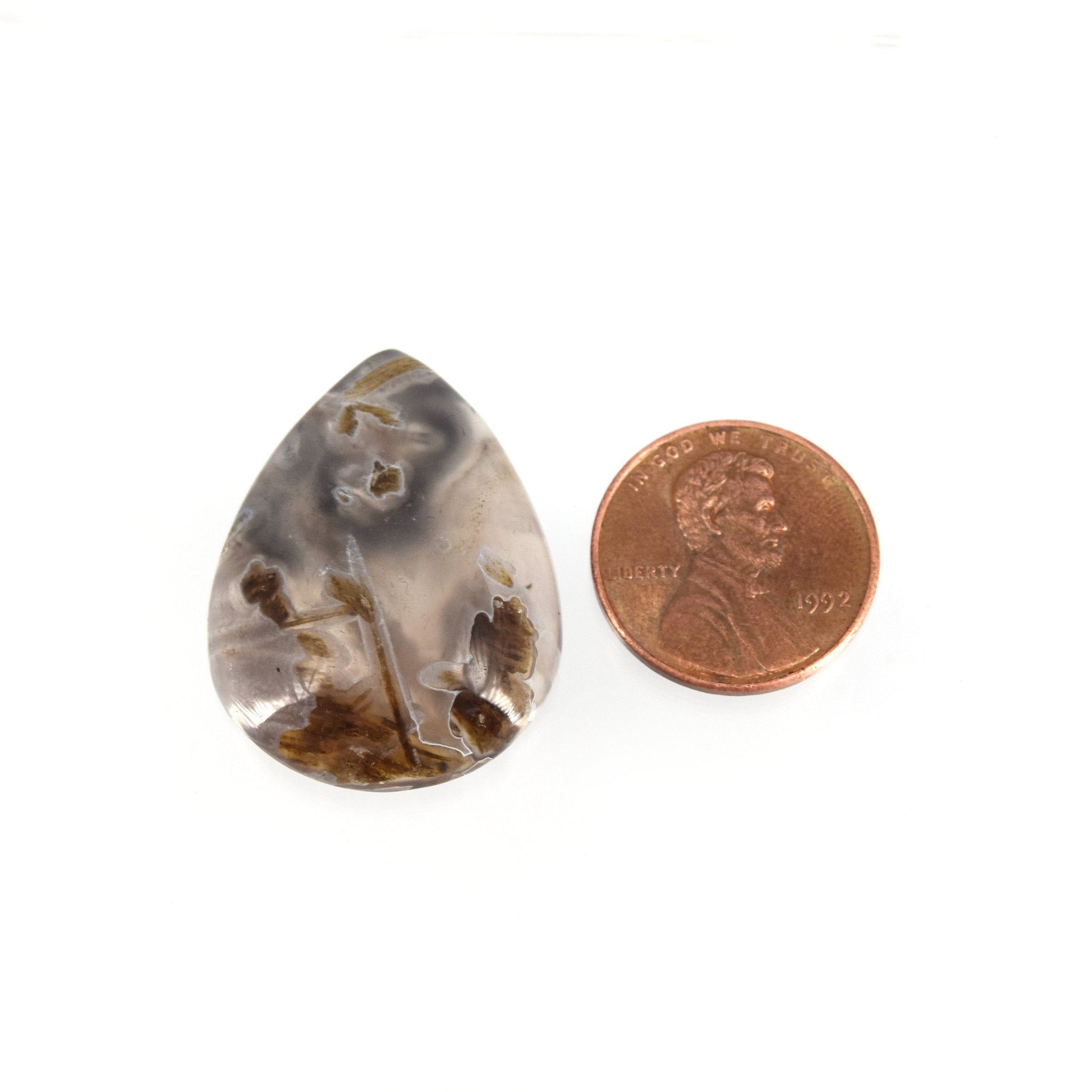 Stick Agate Cabochon | Pear Flat Back Cabochon | 23mm x 30mm - 6mm Dome Height | OOAK Natural Gemstone Cabochon