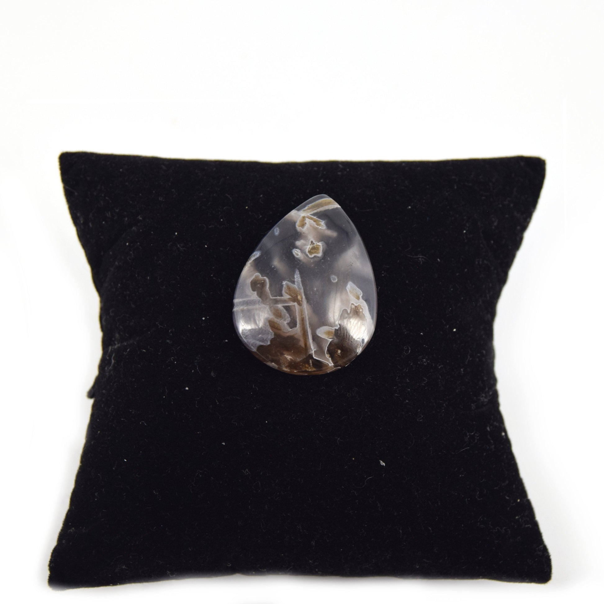 Stick Agate Cabochon | Pear Flat Back Cabochon | 23mm x 30mm - 6mm Dome Height | OOAK Natural Gemstone Cabochon