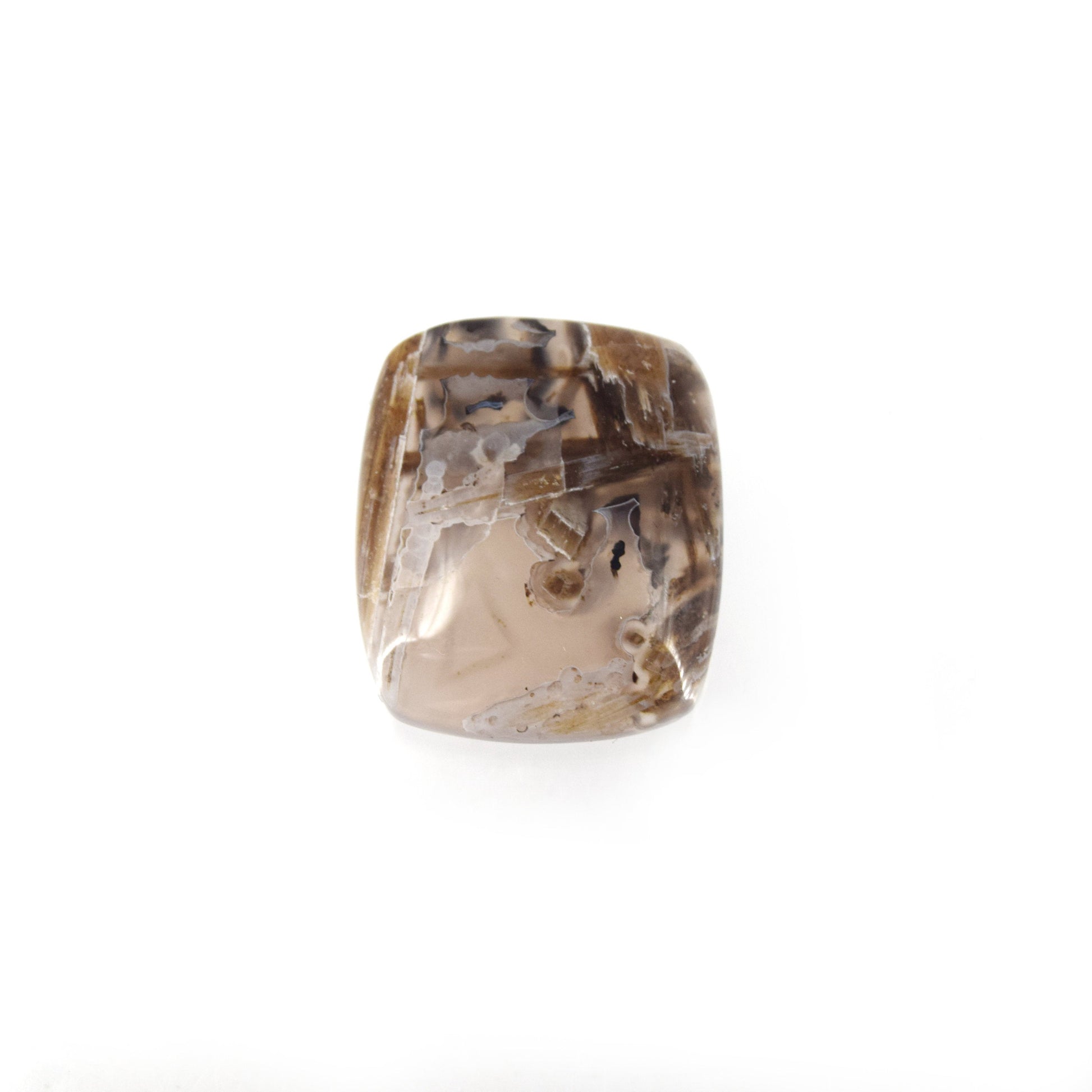 Stick Agate Cabochon | Rectangle Flat Back Cabochon | 25mm x 29mm - 6mm Dome Height | OOAK Natural Gemstone Cabochon
