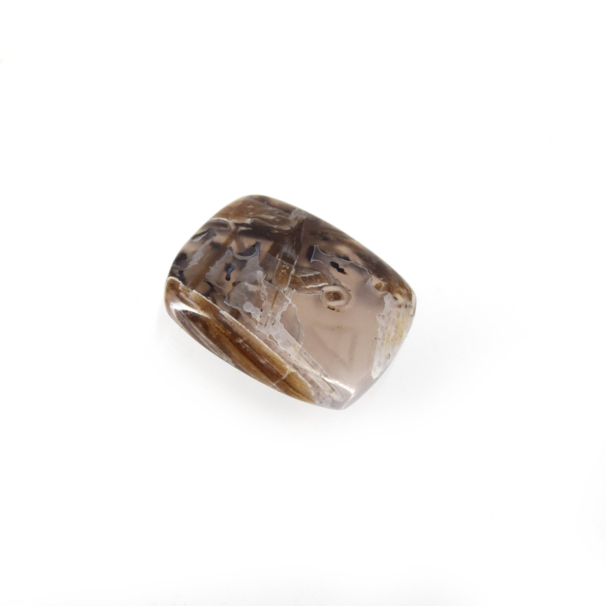 Stick Agate Cabochon | Rectangle Flat Back Cabochon | 25mm x 29mm - 6mm Dome Height | OOAK Natural Gemstone Cabochon