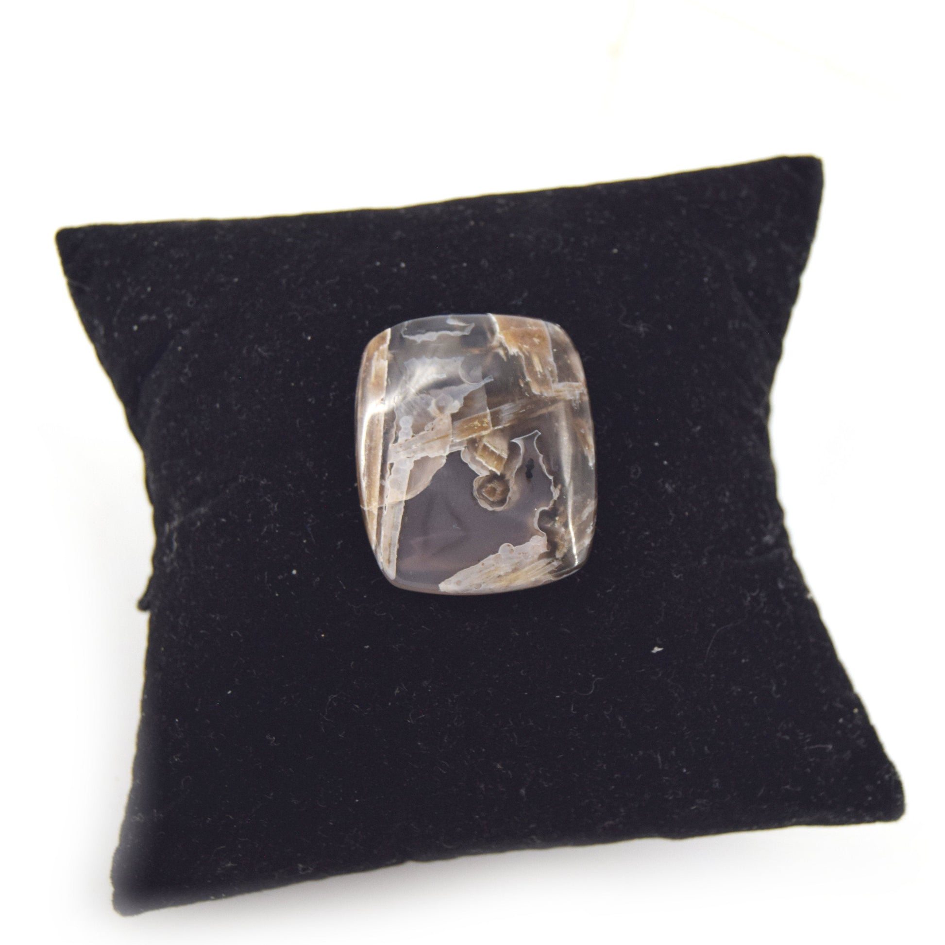 Stick Agate Cabochon | Rectangle Flat Back Cabochon | 25mm x 29mm - 6mm Dome Height | OOAK Natural Gemstone Cabochon