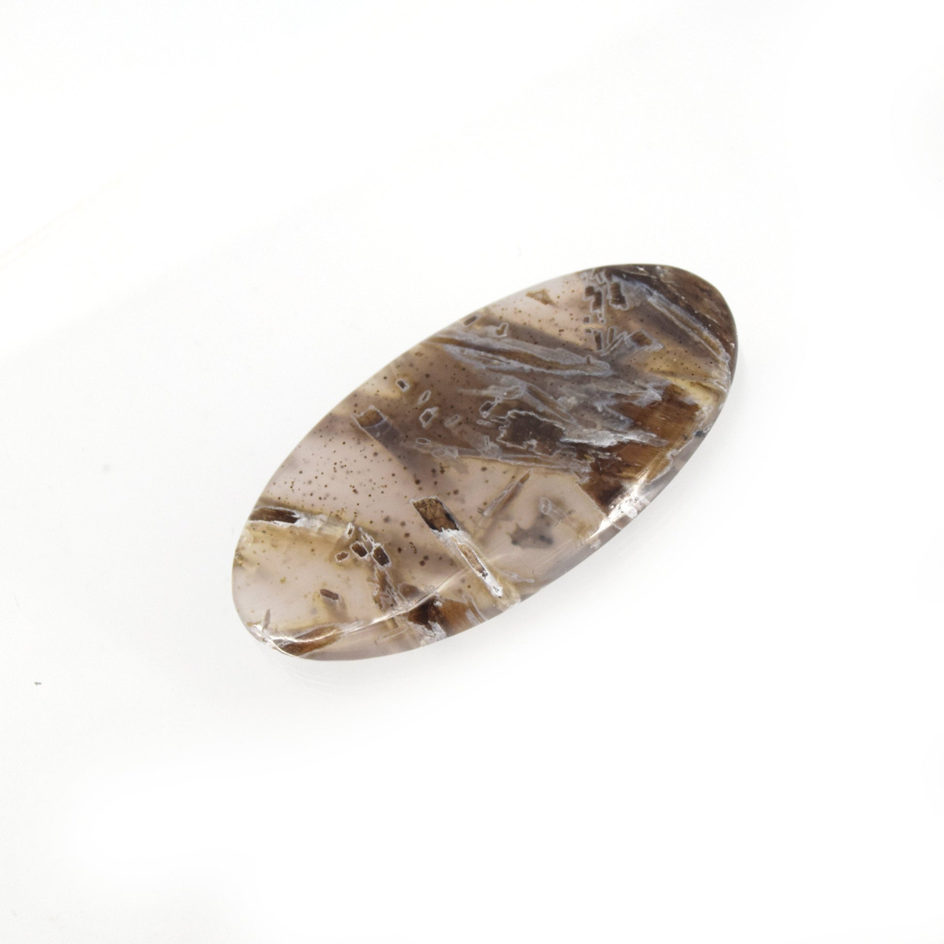 Stick Agate Cabochon | Round Flat Back Cabochon | 25mm x 47mm - 5mm Dome Height | OOAK Natural Gemstone Cabochon