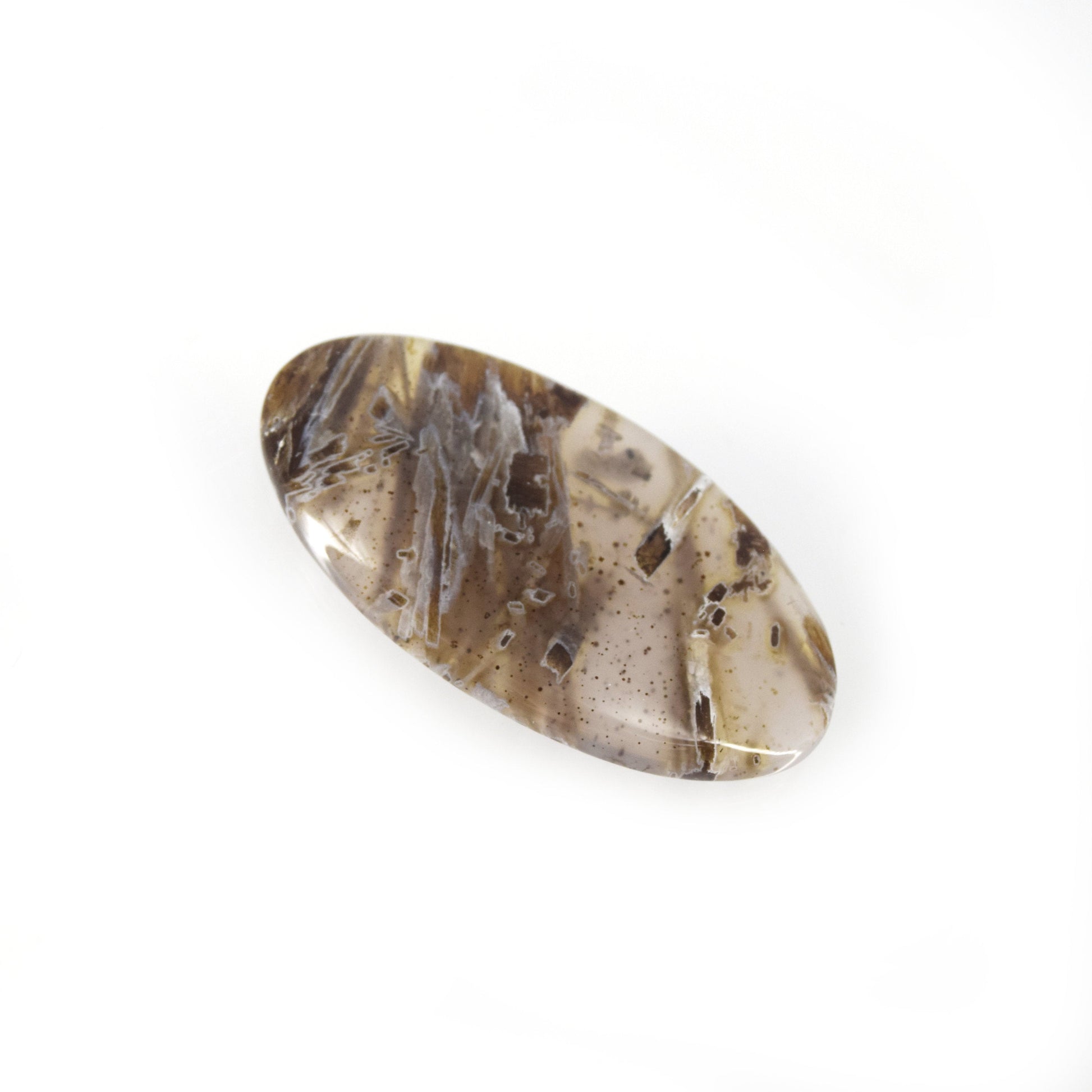 Stick Agate Cabochon | Round Flat Back Cabochon | 25mm x 47mm - 5mm Dome Height | OOAK Natural Gemstone Cabochon