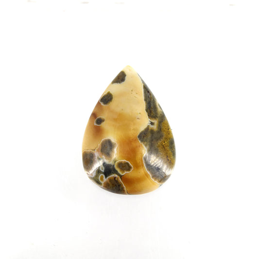 Ocean Jasper Cabochon | Pear Shaped Flat Back Cabochon | 27mm x 38mm - 7mm Dome Height | OOAK Natural Gemstone Cabochon