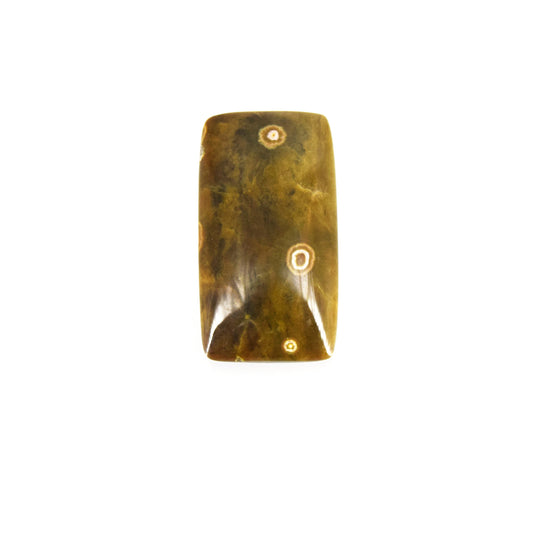 Ocean Jasper Cabochon | Rectangle Shaped Flat Back Cabochon | 18mm x 34mm - 5mm Dome Height | OOAK Natural Gemstone Cabochon