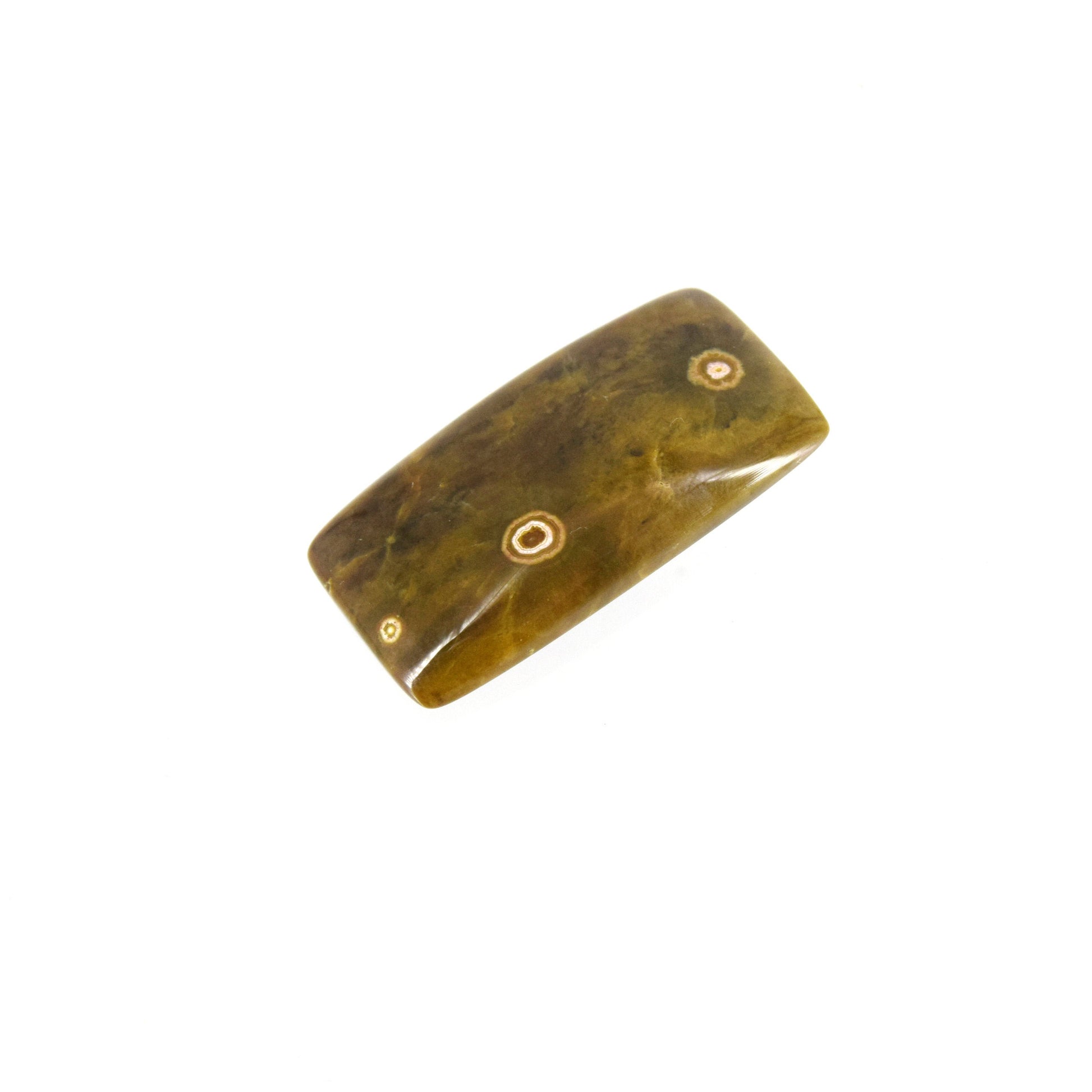 Ocean Jasper Cabochon | Rectangle Shaped Flat Back Cabochon | 18mm x 34mm - 5mm Dome Height | OOAK Natural Gemstone Cabochon