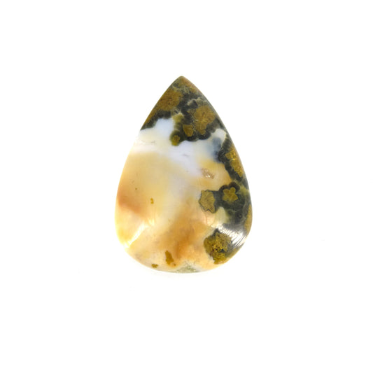 Ocean Jasper Cabochon | Pear Shaped Flat Back Cabochon | 25mm x 38mm - 6mm Dome Height | OOAK Natural Gemstone Cabochon