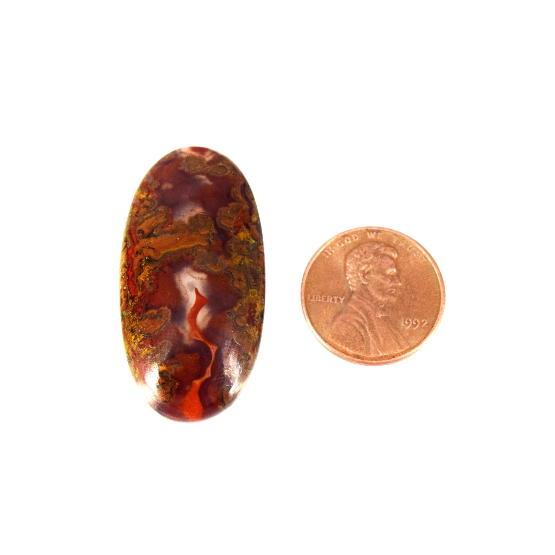 Moroccan Seam Cabochon | Round Flat Back Cabochon | 24mm x 37mm - 6mm Dome Height | OOAK Natural Gemstone Cabochon