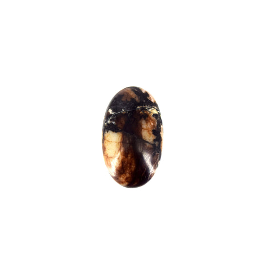 Rhodonite Cabochon | Round Flat Back Cabochon | 19mm x 31mm - 7mm Dome Height | OOAK Natural Gemstone Cabochon