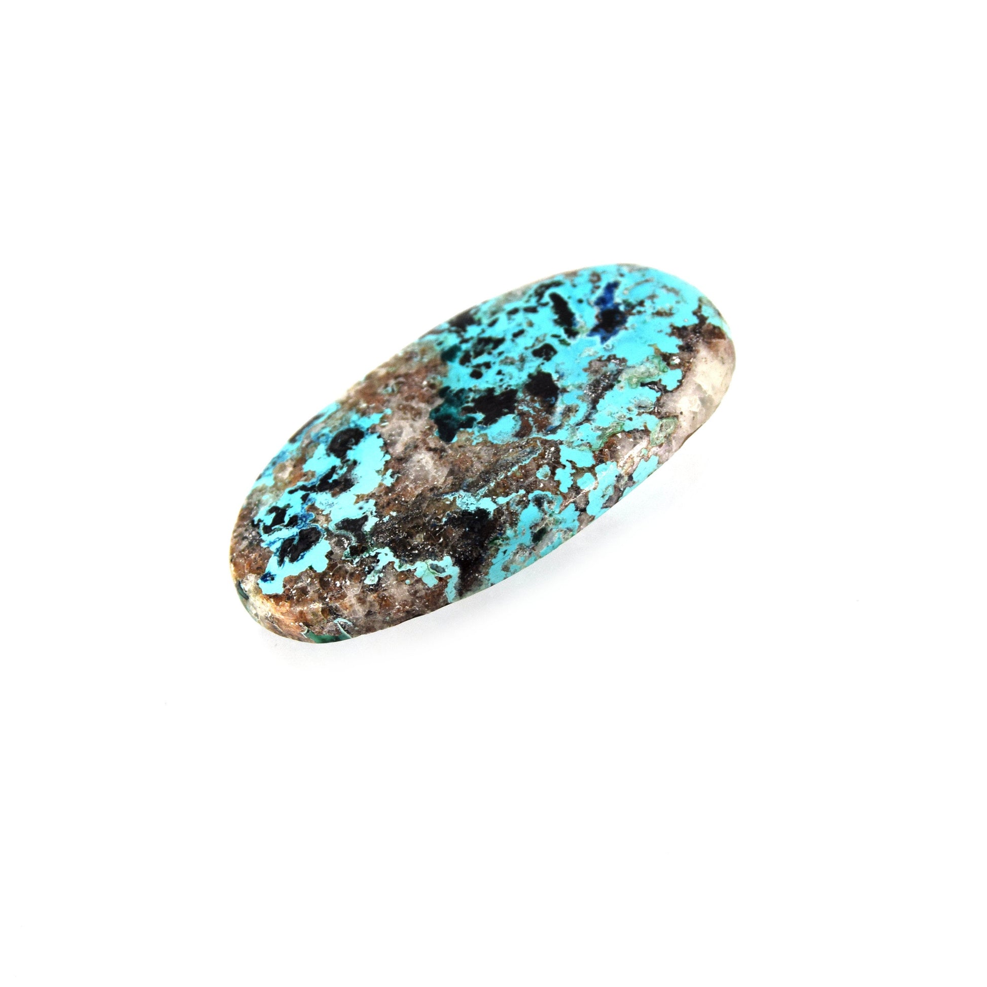 Azurite Cabochon | Round Flat Back Cabochon | 24mm x 44mm - 6mm Dome Height | OOAK Natural Gemstone Cabochon | Loose Gemstone