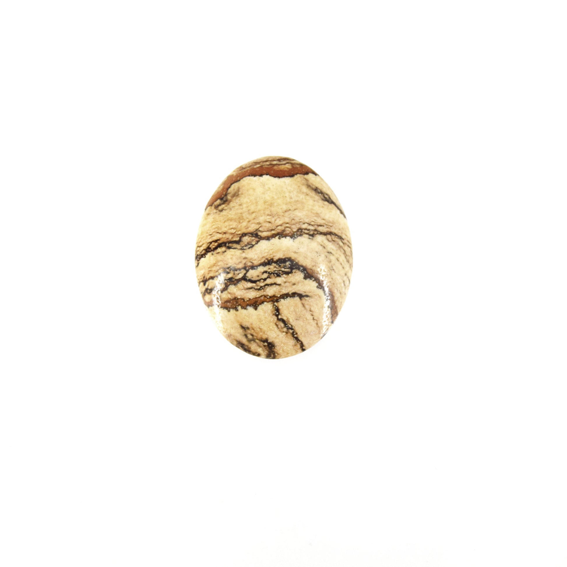 Picture Jasper Cabochon | Round Flat Back Cabochon | 21mm x 28mm - 4.5mm Dome Height | OOAK Natural Gemstone Cabochon | Loose Gemstone