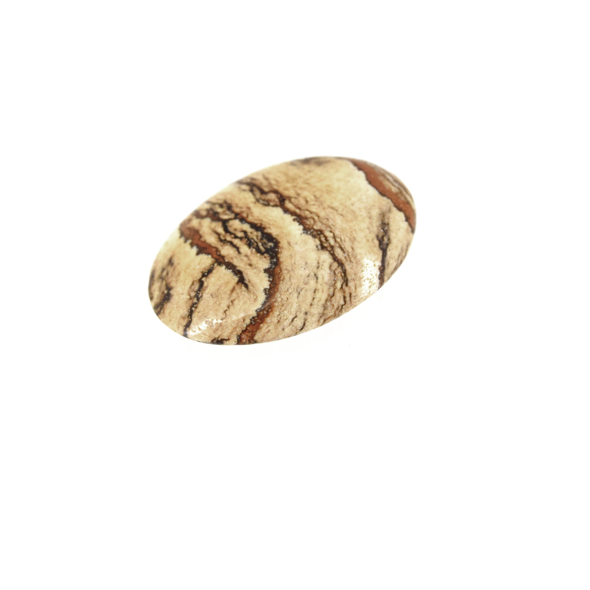 Picture Jasper Cabochon | Round Flat Back Cabochon | 21mm x 28mm - 4.5mm Dome Height | OOAK Natural Gemstone Cabochon | Loose Gemstone