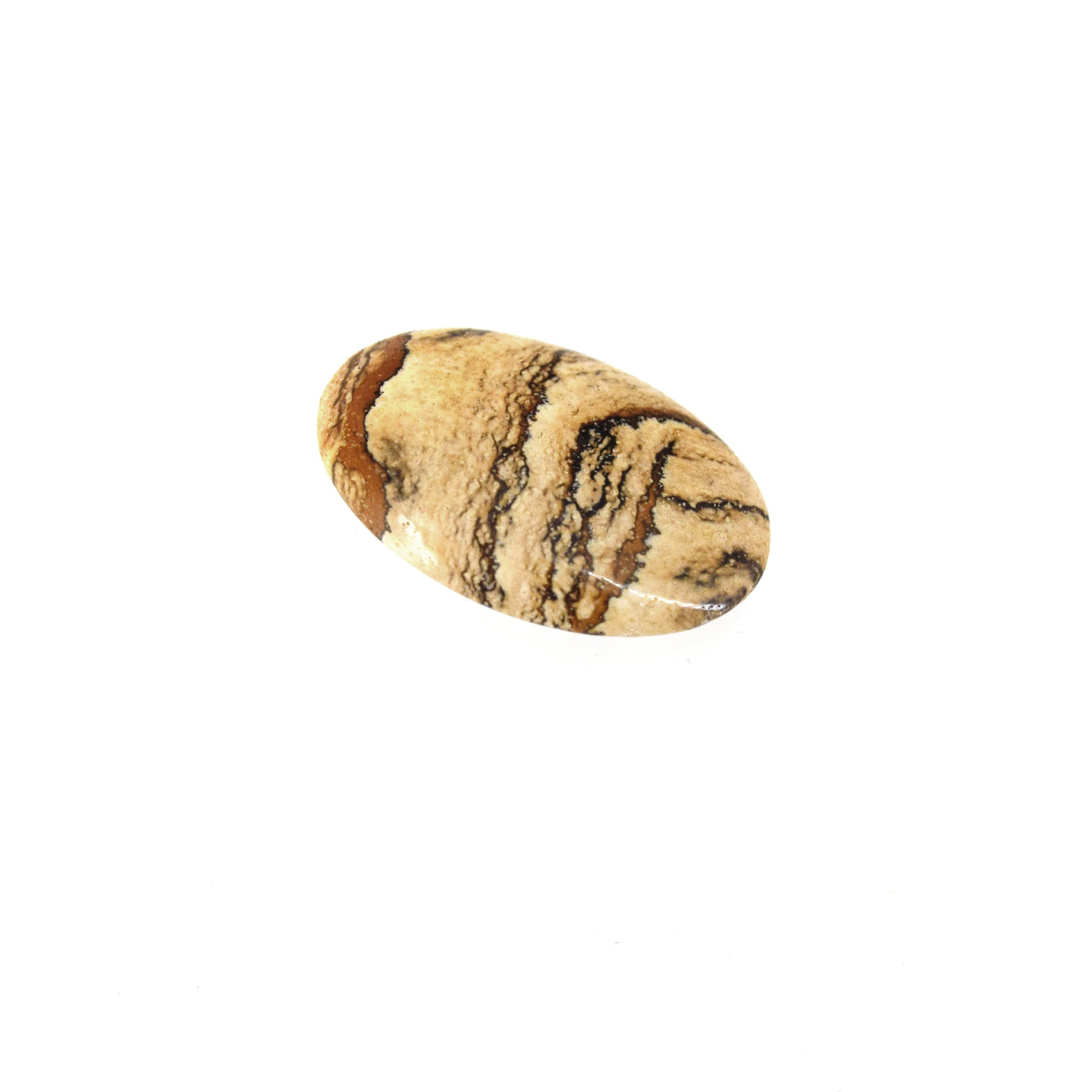 Picture Jasper Cabochon | Round Flat Back Cabochon | 21mm x 28mm - 4.5mm Dome Height | OOAK Natural Gemstone Cabochon | Loose Gemstone