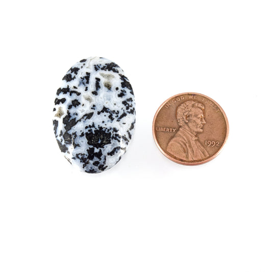 Dendritic Pyrite Cabochon | Round Flat Back Cabochon | 20mm x 30mm - 5mm Dome Height | OOAK Natural Gemstone Cabochon | Loose Gemstone