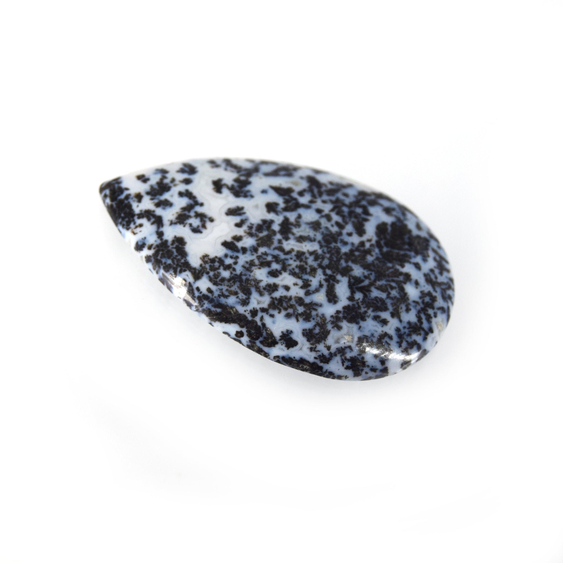 Dendritic Pyrite Cabochon | Pear Shaped Flat Back Cabochon | 30mm x 45mm - 5mm Dome Height | OOAK Natural Gemstone Cabochon | Loose Gemstone