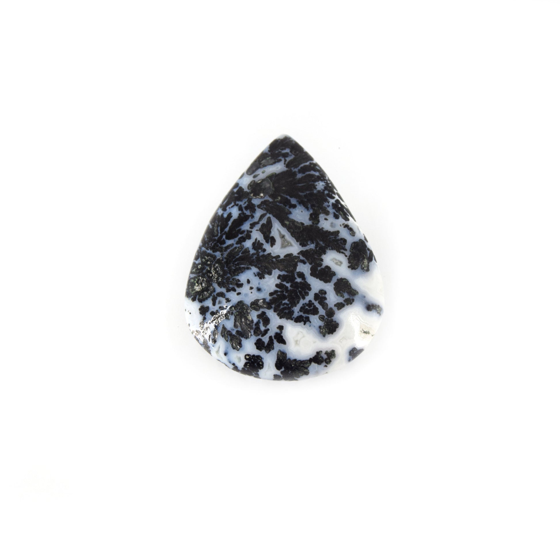 Dendritic Pyrite Cabochon | Pear Shaped Flat Back Cabochon | 26mm x 34mm - 5mm Dome Height | OOAK Natural Gemstone Cabochon | Loose Gemstone
