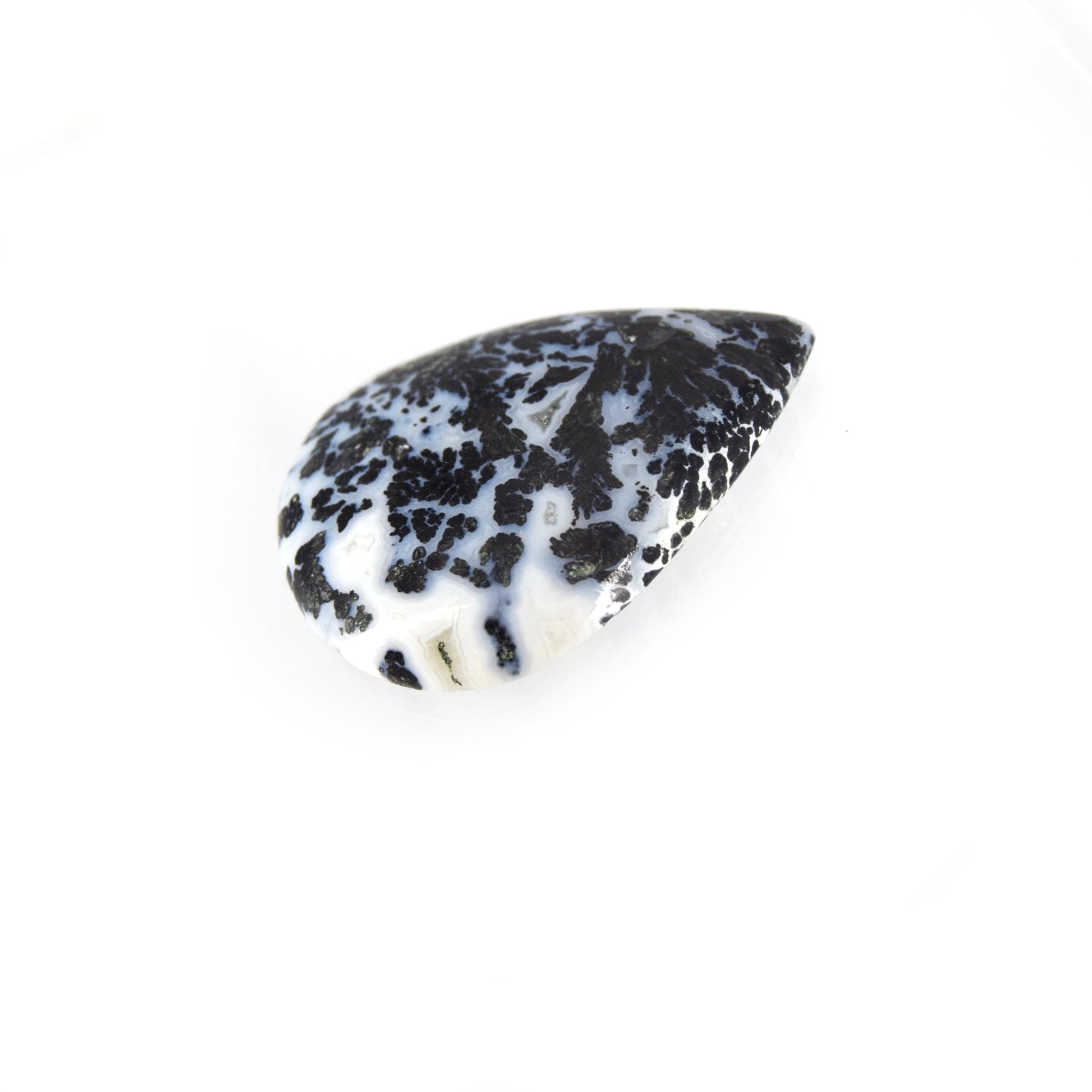 Dendritic Pyrite Cabochon | Pear Shaped Flat Back Cabochon | 26mm x 34mm - 5mm Dome Height | OOAK Natural Gemstone Cabochon | Loose Gemstone